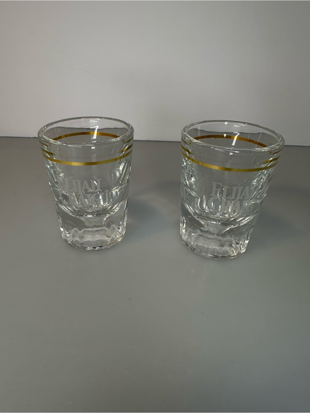 Elijah Craig Bourbon Shot Glasses with Gold Rim - Set of 2